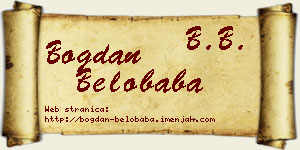 Bogdan Belobaba vizit kartica
